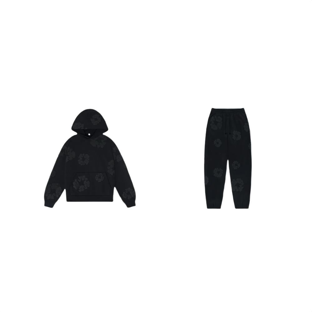 Denim Tears Cotton Wreath Sweatshirt + Sweatpants Black Monochrome - SET-Bundle-Denim Tears-pikastore.cz
