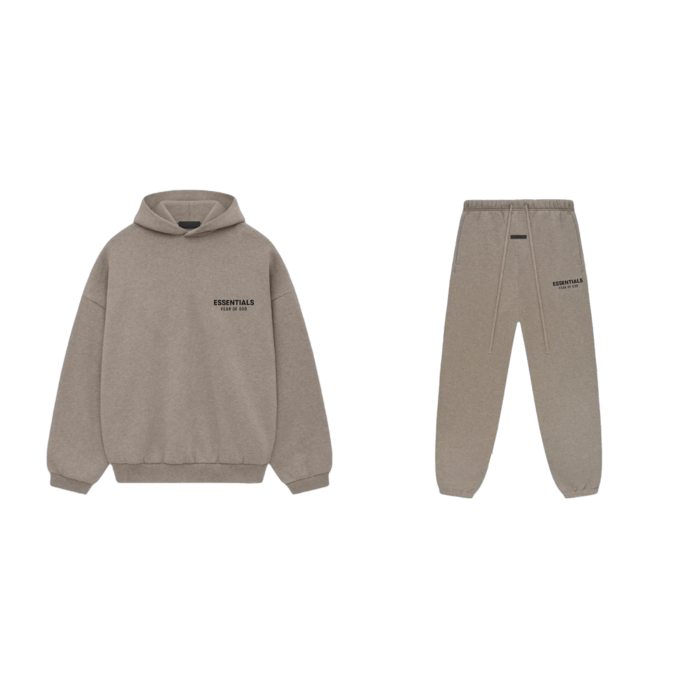 Fear of God Essentials Fleece Hoodie S24 Heather Gray + S24 Sweatpants Heather Grey SET-Bundle-pikastore.cz-pikastore.cz