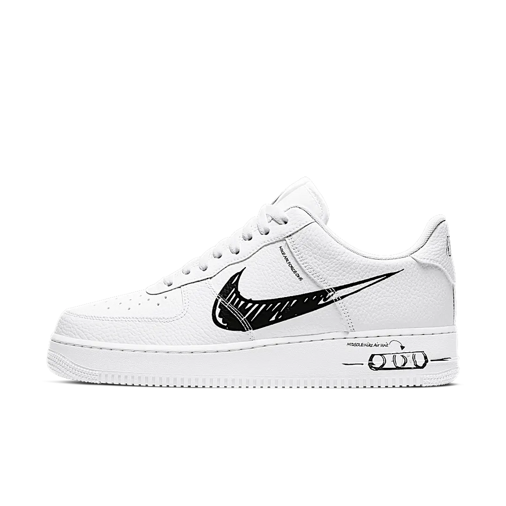 Nike Air Force 1 Low Sketch White Black-sneakers-Nike-pikastore.cz