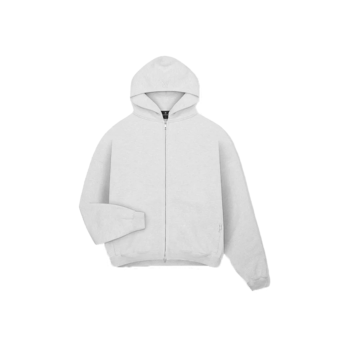 Represent Initial Boxy Zip Through Hoodie Ice Grey Marl-Represent-pikastore.cz