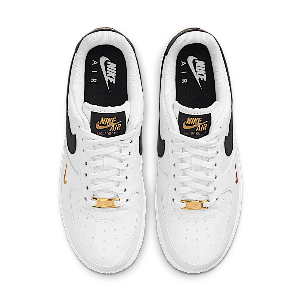 Nike Air Force 1 Low '07 Essential White Black Gold Mini Swoosh (Women's)-sneakers-Nike-pikastore.cz