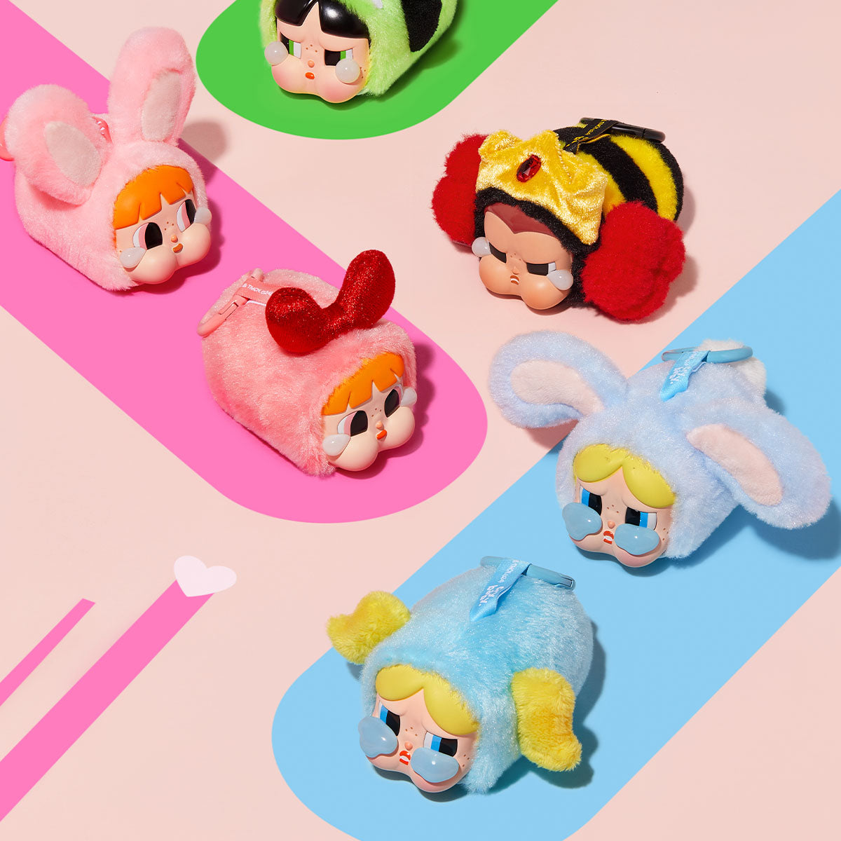 Labubu Pop Mart CryBaby x Powerpuff Girls Series Vinyl Face Plush Sealed Case (6 Blind Boxes)-Labubu-pikastore.cz