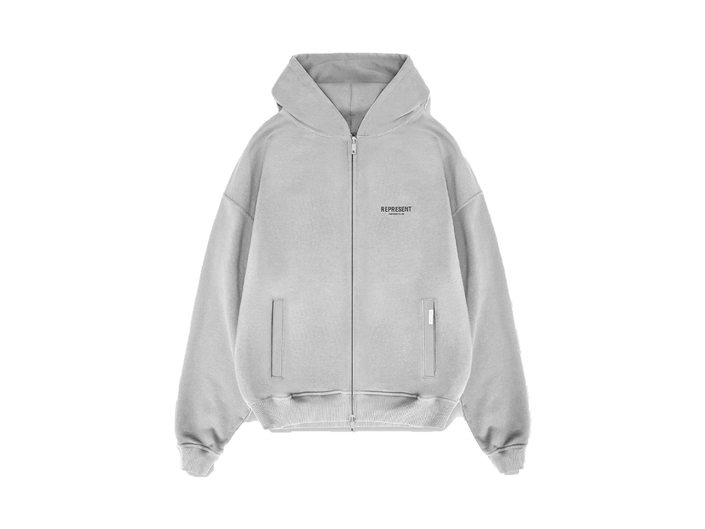 Represent Owners Club Zip-Up Grey Hoodie-Represent-pikastore.cz