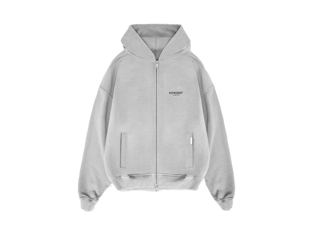 Represent Owners Club Zip-Up Ash Grey Hoodie-Represent-pikastore.cz