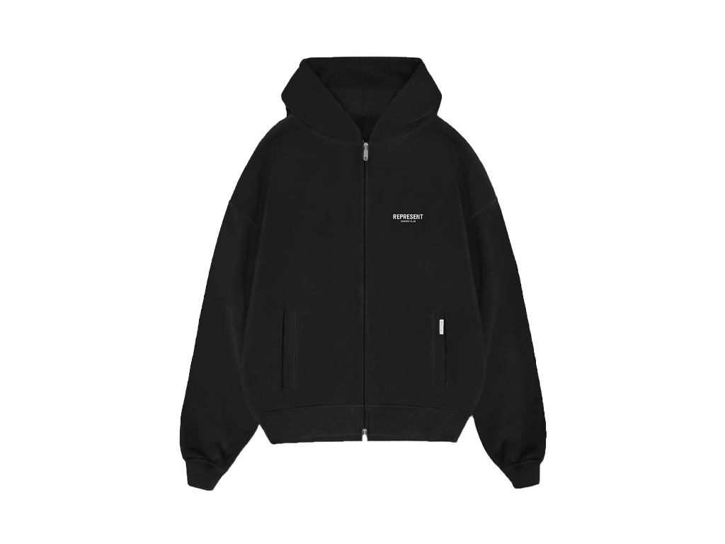 Represent Owners Club Zip Hoodie Black-Represent-pikastore.cz