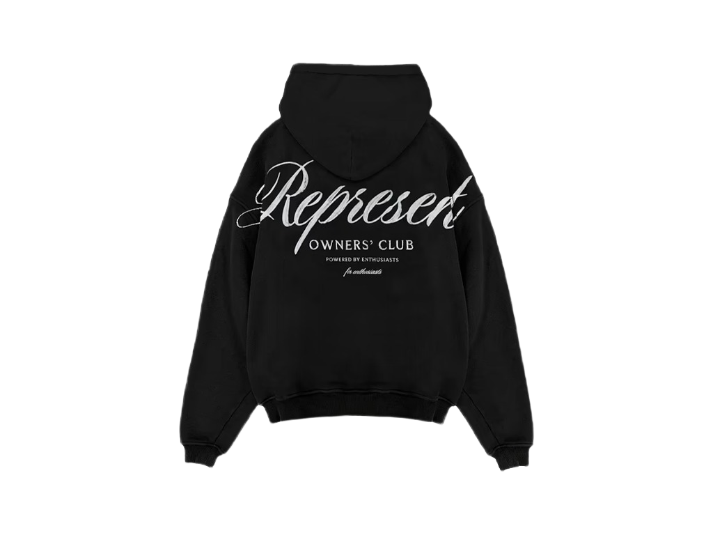 Represent Owners Club Script Hoodie Black-Represent-pikastore.cz