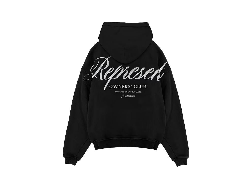 Represent Owners Club Script Hoodie Black-Represent-pikastore.cz