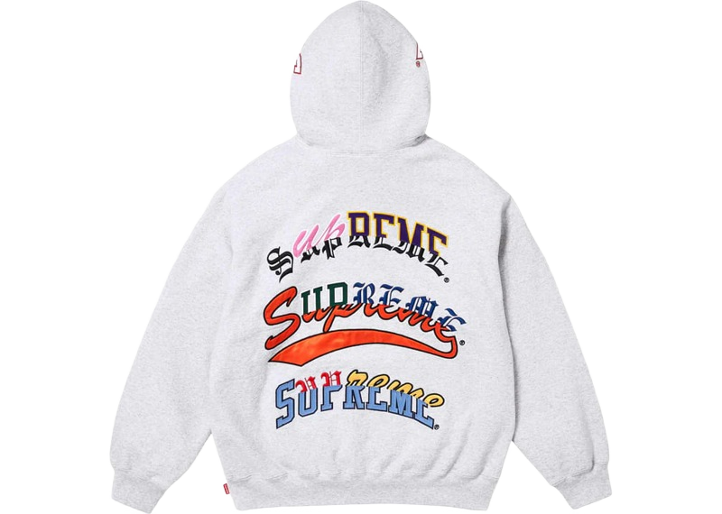 Supreme Multi Logos Hooded Sweatshirt Ash Grey-Supreme-pikastore.cz