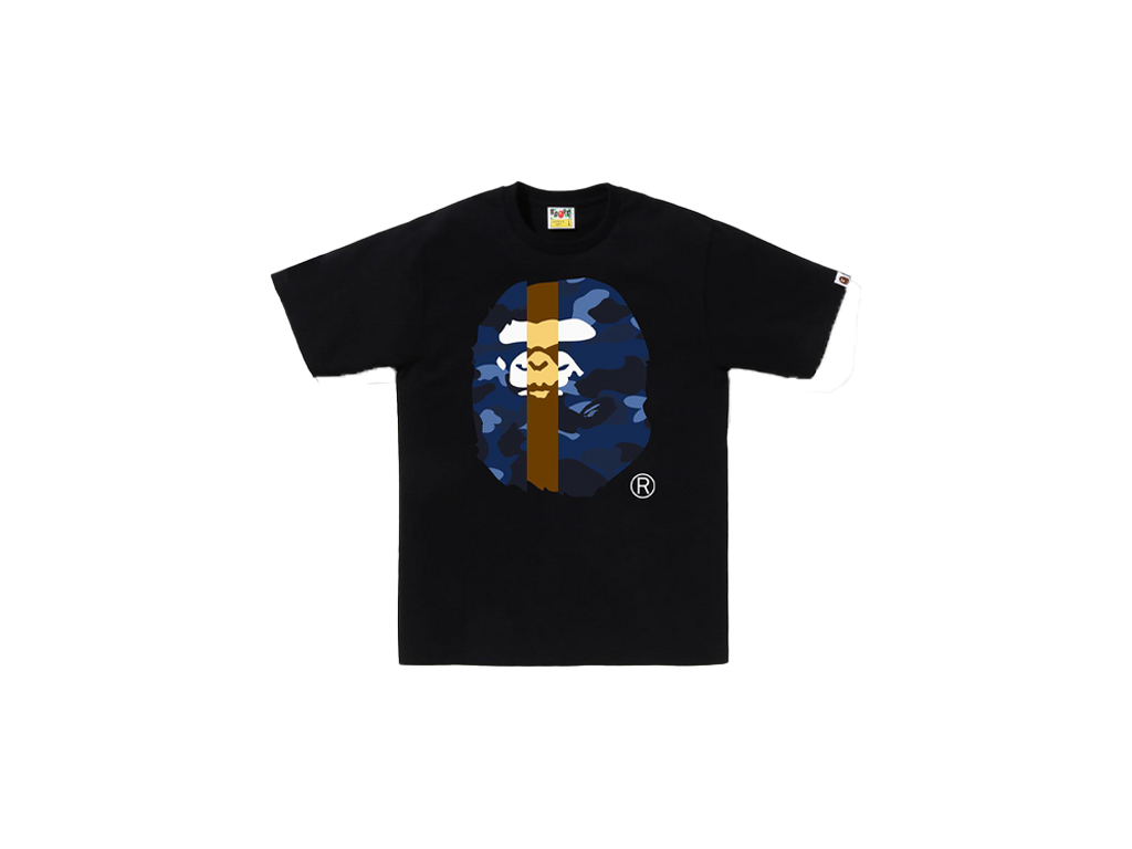 BAPE Color Camo Big Ape Head Tee Black/Navy-BAPE-pikastore.cz