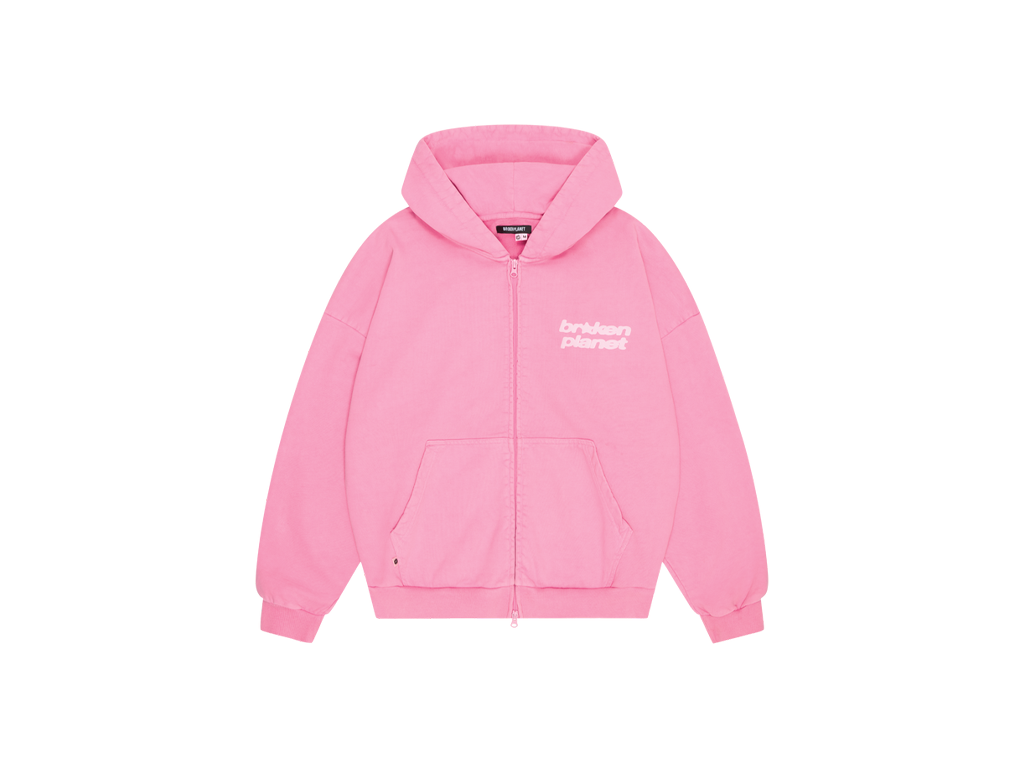Broken Planet Star Logo Zip-up Hoodie Pink-Broken Planet-pikastore.cz