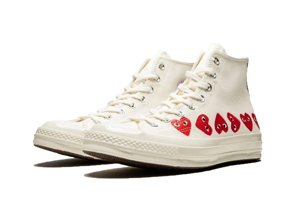 Converse Comme des Garcons Play x Chuck 70 Hi Top Multi Heart White-Converse-pikastore.cz