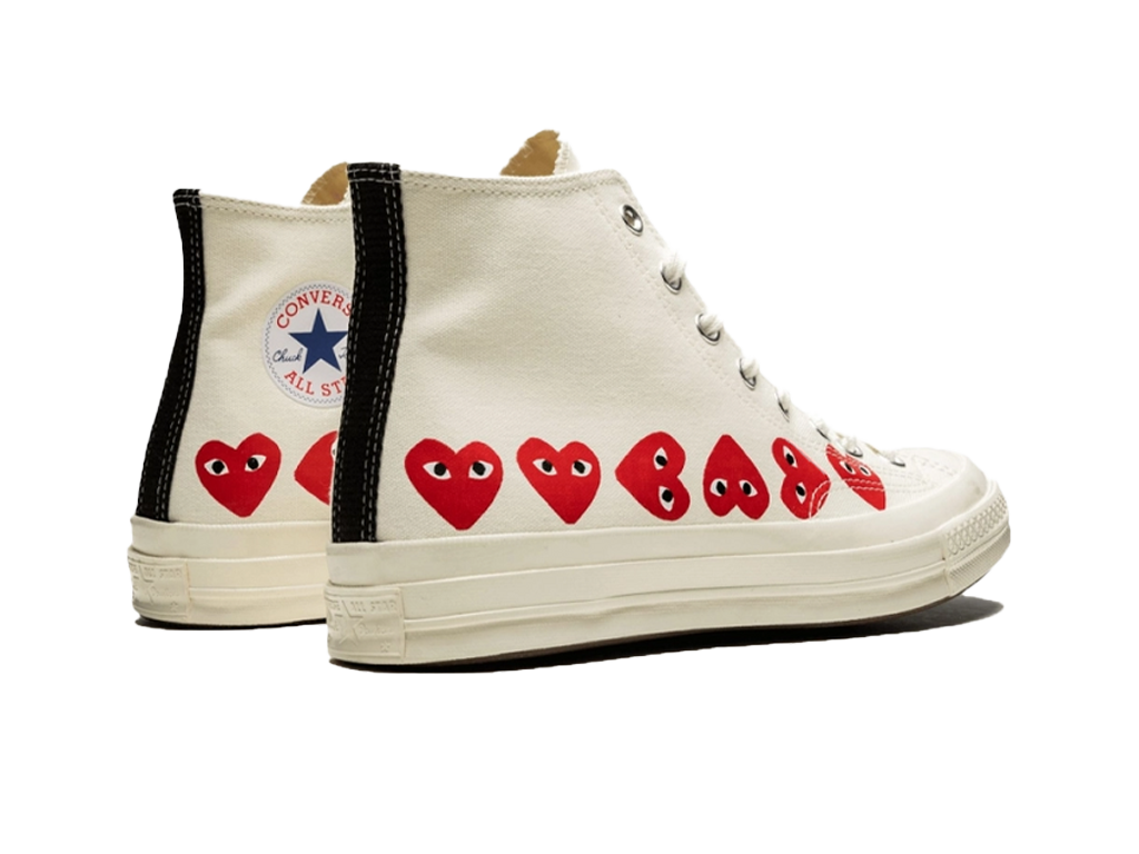 Converse Comme des Garcons Play x Chuck 70 Hi Top Multi Heart White-Converse-pikastore.cz