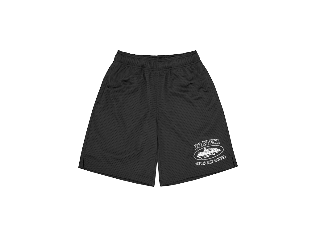 Corteiz Alcatraz Mesh Shorts Black-Corteiz-pikastore.cz
