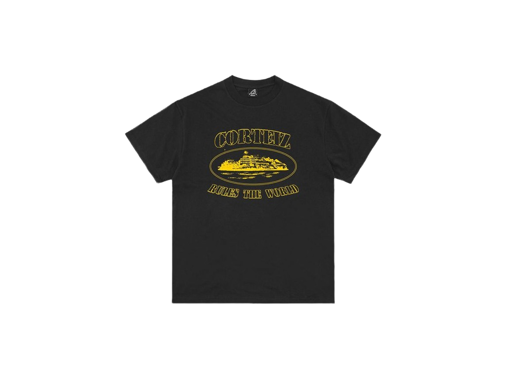 Corteiz OG Alcatraz Tee Black/Yellow-Corteiz-pikastore.cz