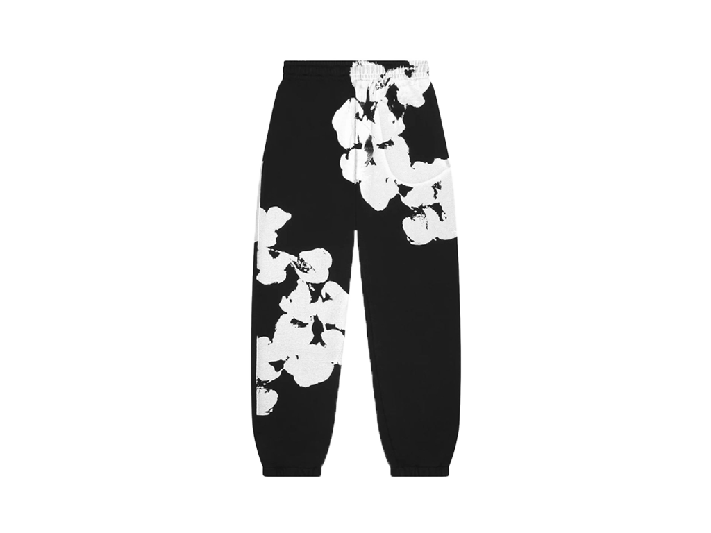 Denim Tears Big Cotton Wreath Sweatpants Black-Denim Tears-pikastore.cz