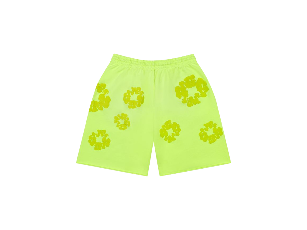 Denim Tears Mono Cotton Wreath Shorts Neon Green-Denim Tears-pikastore.cz