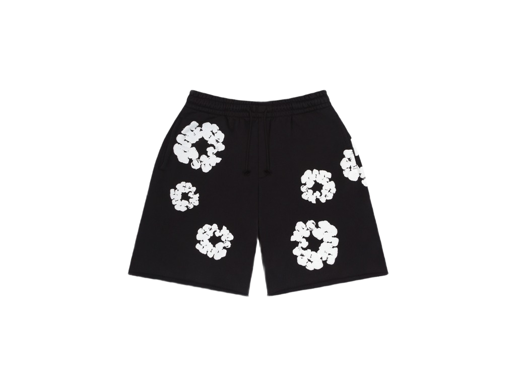 Denim Tears The Cotton Wreath Shorts Black-Denim Tears-pikastore.cz