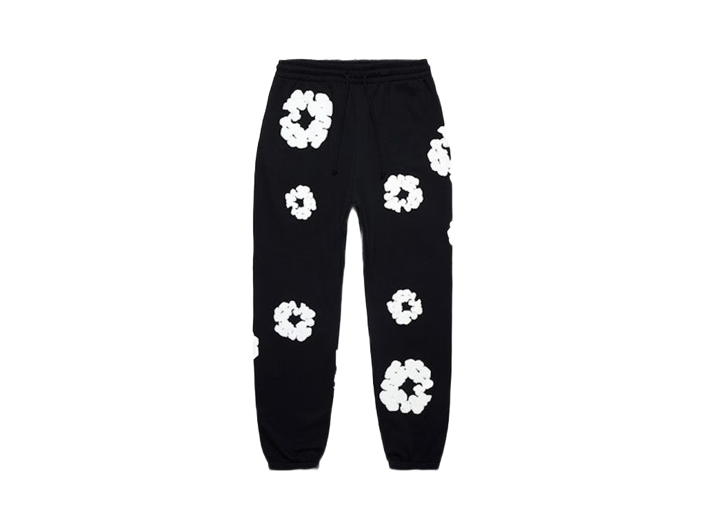 Denim Tears The Cotton Wreath Sweatpants Black-Denim Tears-pikastore.cz