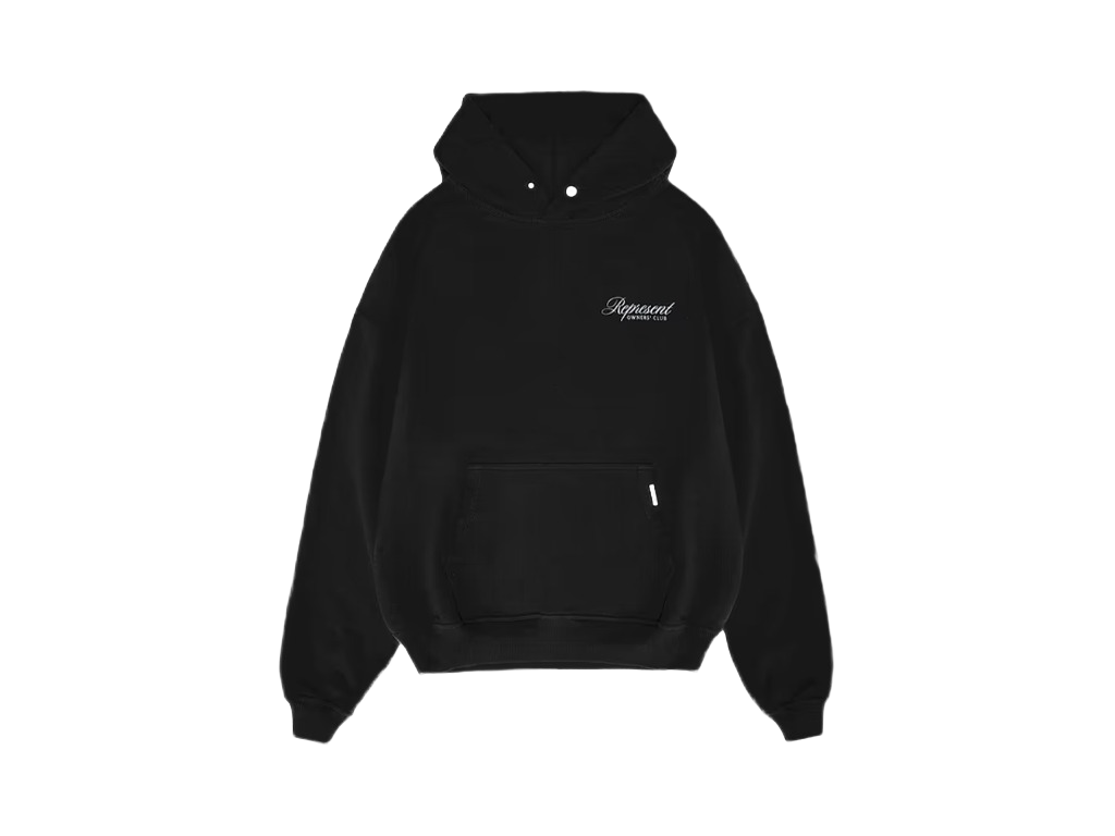 Represent Owners Club Script Hoodie Black-Represent-pikastore.cz