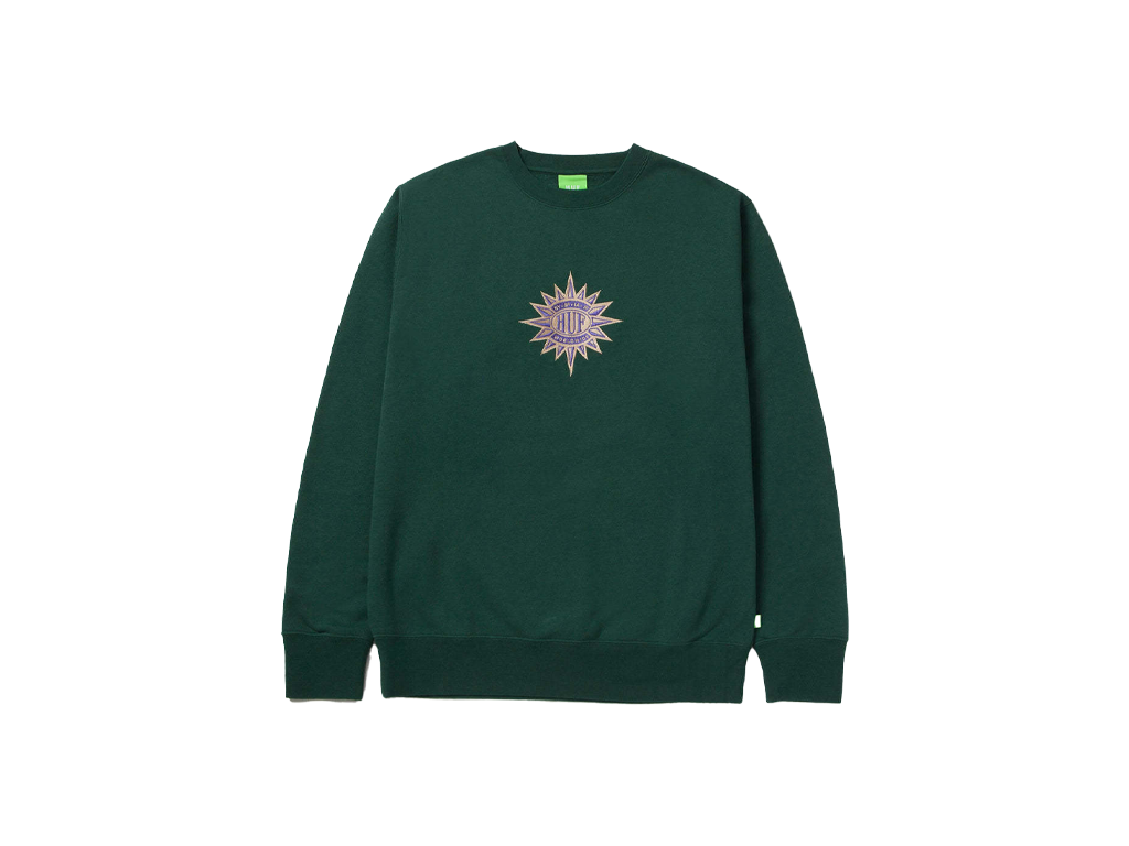 HUF New Sun Crewneck Forest Green