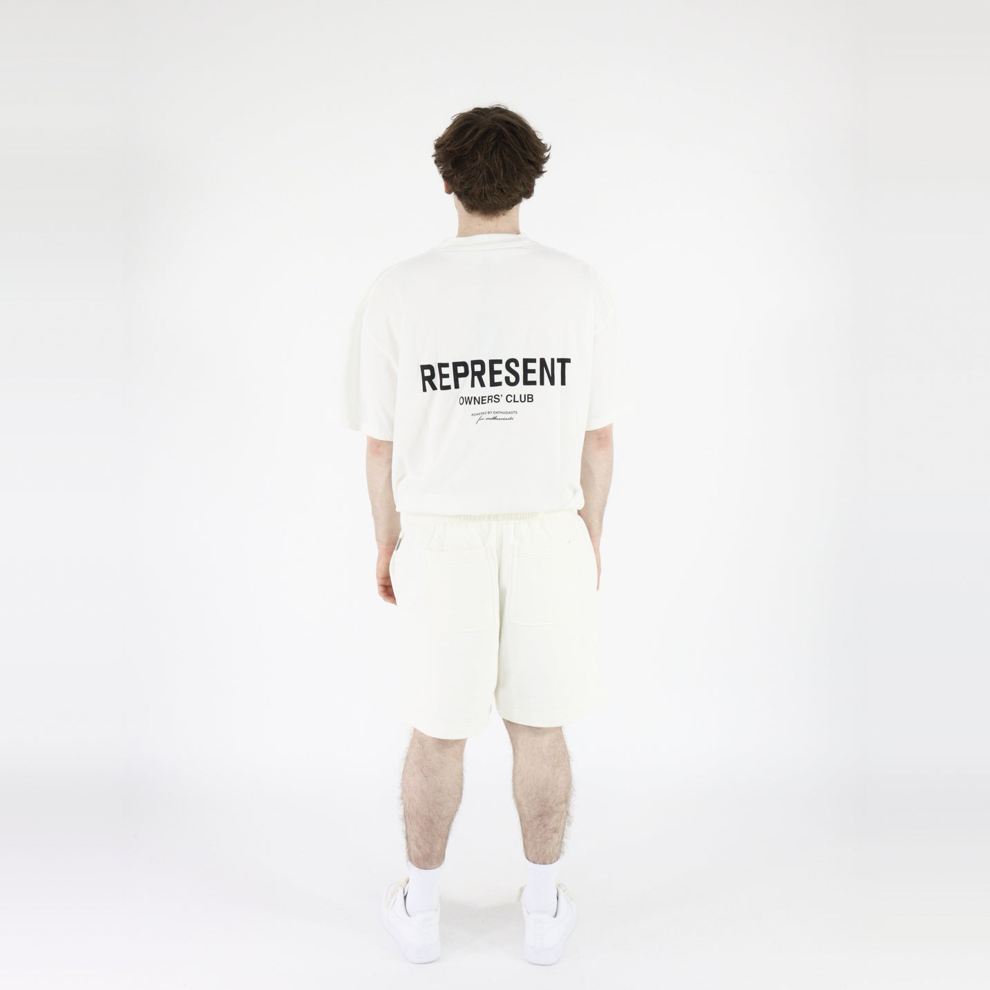 Represent Owners Club T-Shirt + Shorts Flat White - SET-Bundle-Represent-pikastore.cz