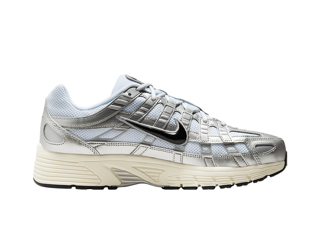 Nike P-6000 White Metallic Silver Flat Silver
