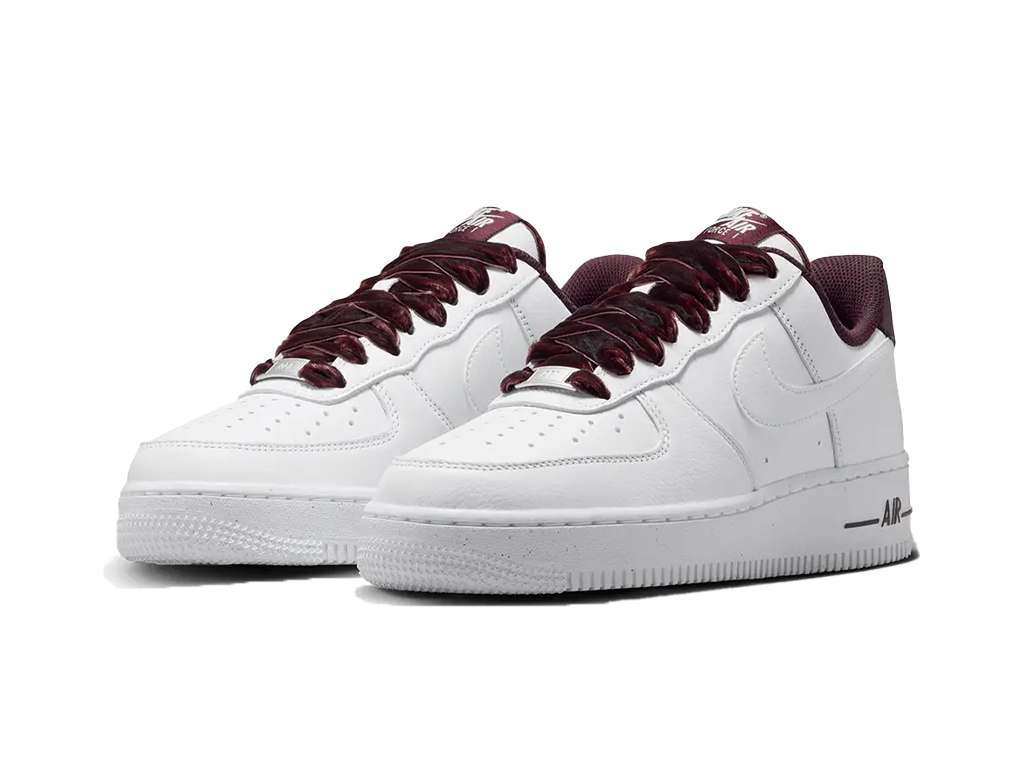 Nike Wmns Air Force 1 Low 07 White Burgundy Crush – sneakersy – zdjęcie 3 z 5