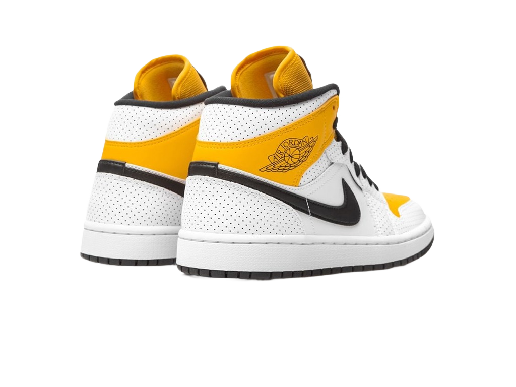 Nike Air Jordan 1 Mid Perforated - White University Gold-Air Jordan-pikastore.cz
