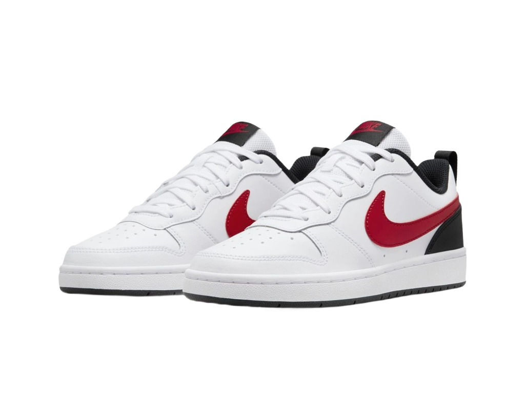 Nike Court Borough Low 2 GS White University Red-Nike-pikastore.cz