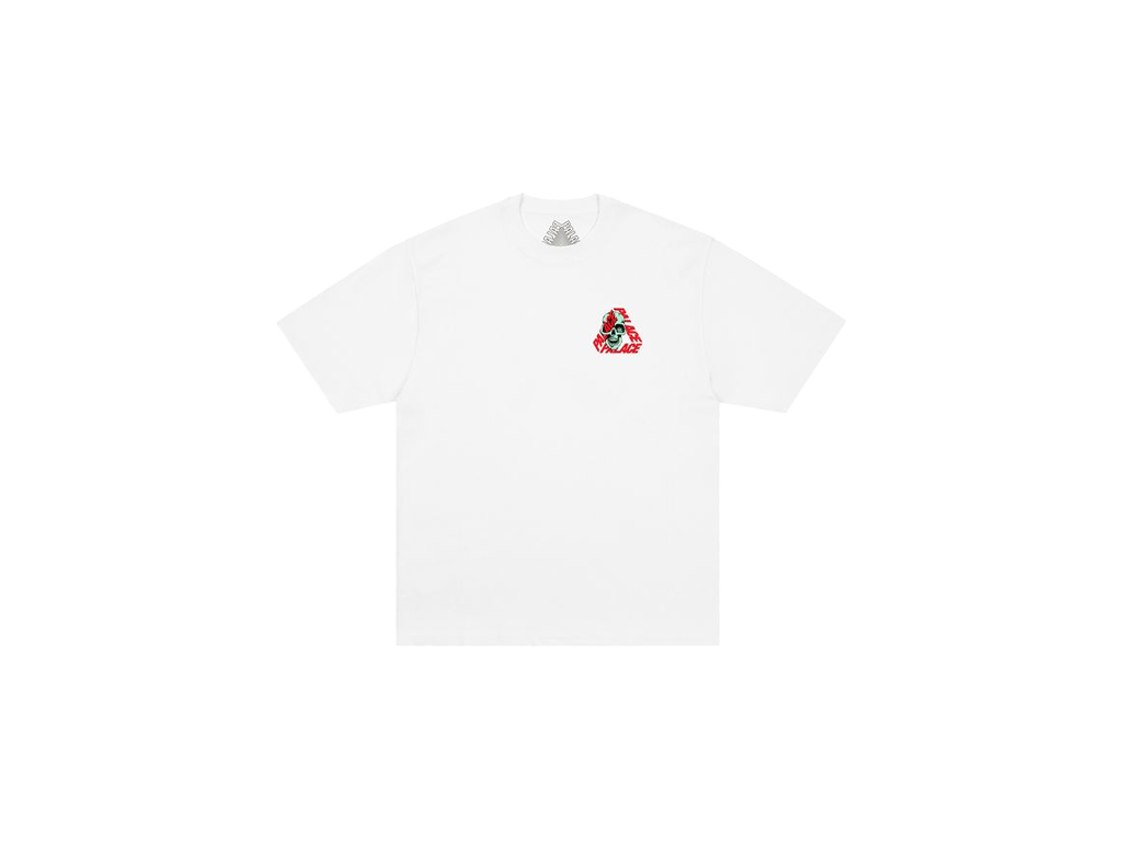 Palace P3 Skull T-Shirt White-Palace-pikastore.cz