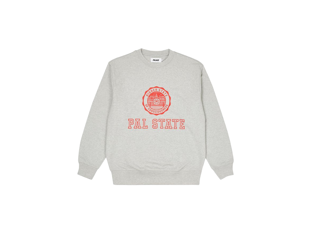 Palace Pal State Crewneck Grey Marl-Palace-pikastore.cz