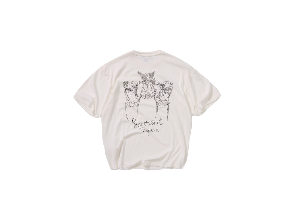 Represent Hand Drawn Thoroughbred T-Shirt Flat White
