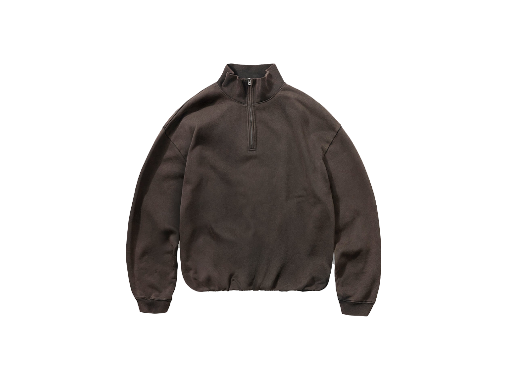 Represent Initial Funnel Neck Quarter Zip Sweatshirt Coffee