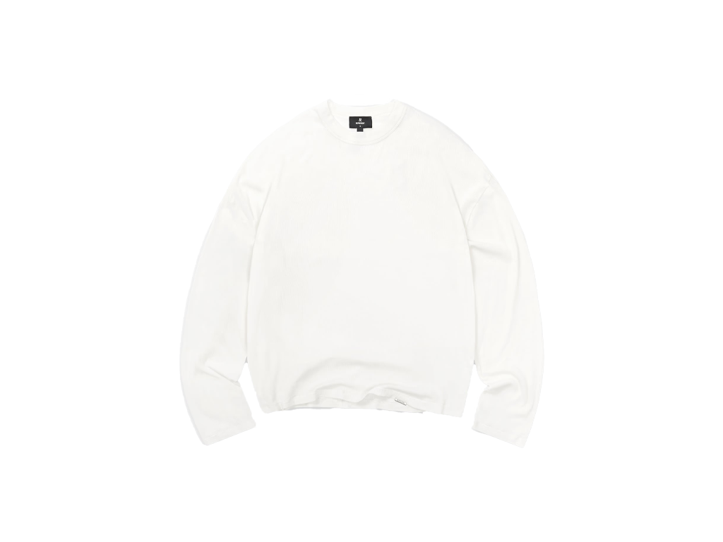 Represent Initial Sheer Rib Long Sleeve T-Shirt Flat White