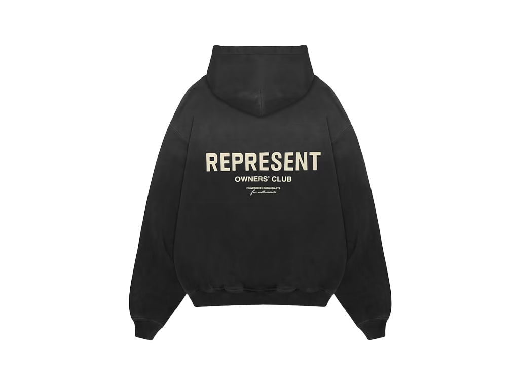 Represent Owners Club Aged Hoodie Black-Represent-pikastore.cz