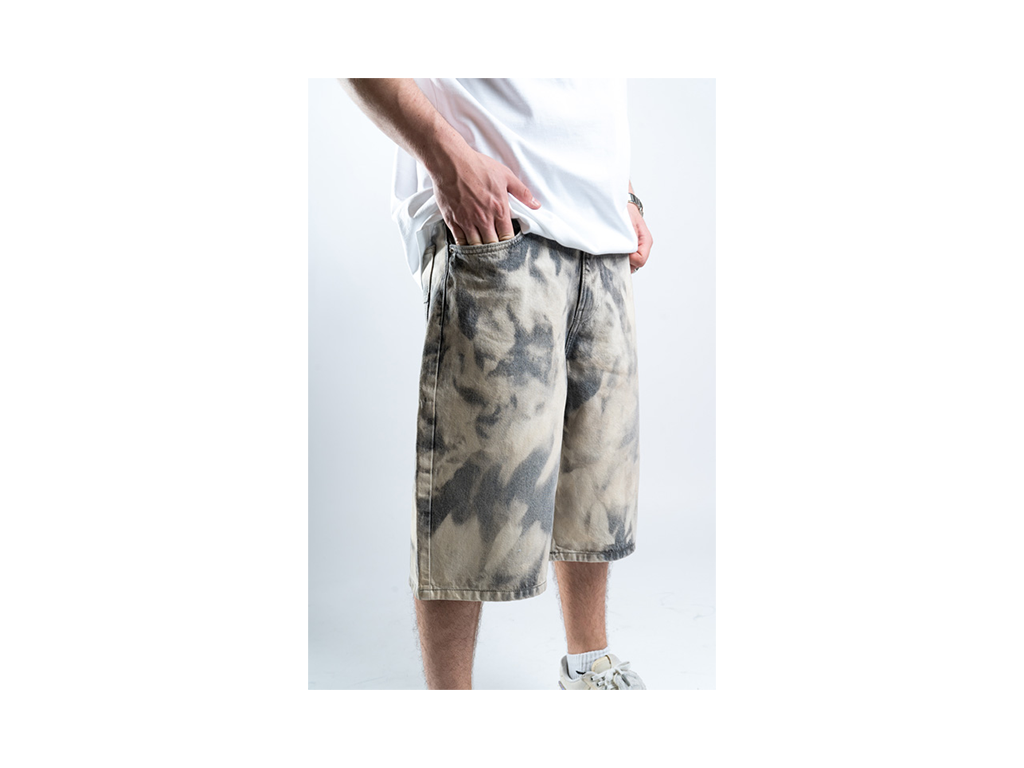 Custom Bleached Shorts Grey-Kalhoty-Custompantsprg-pikastore.cz