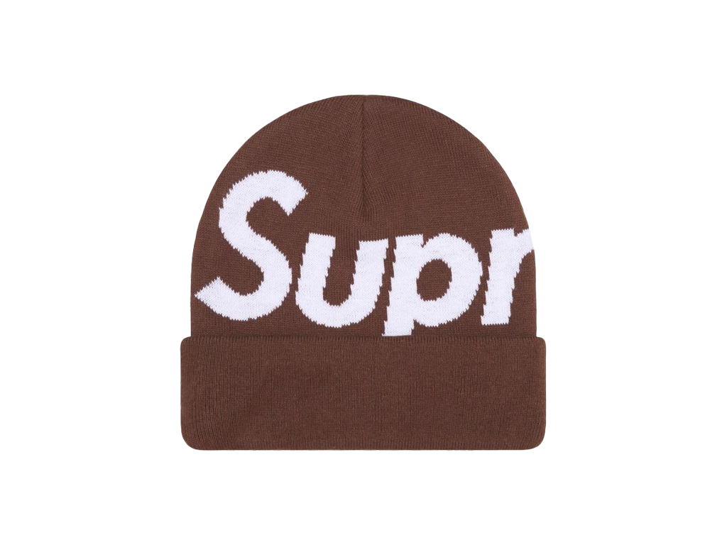 Supreme Big Logo Beanie (FW25) Brown-Supreme-pikastore.cz
