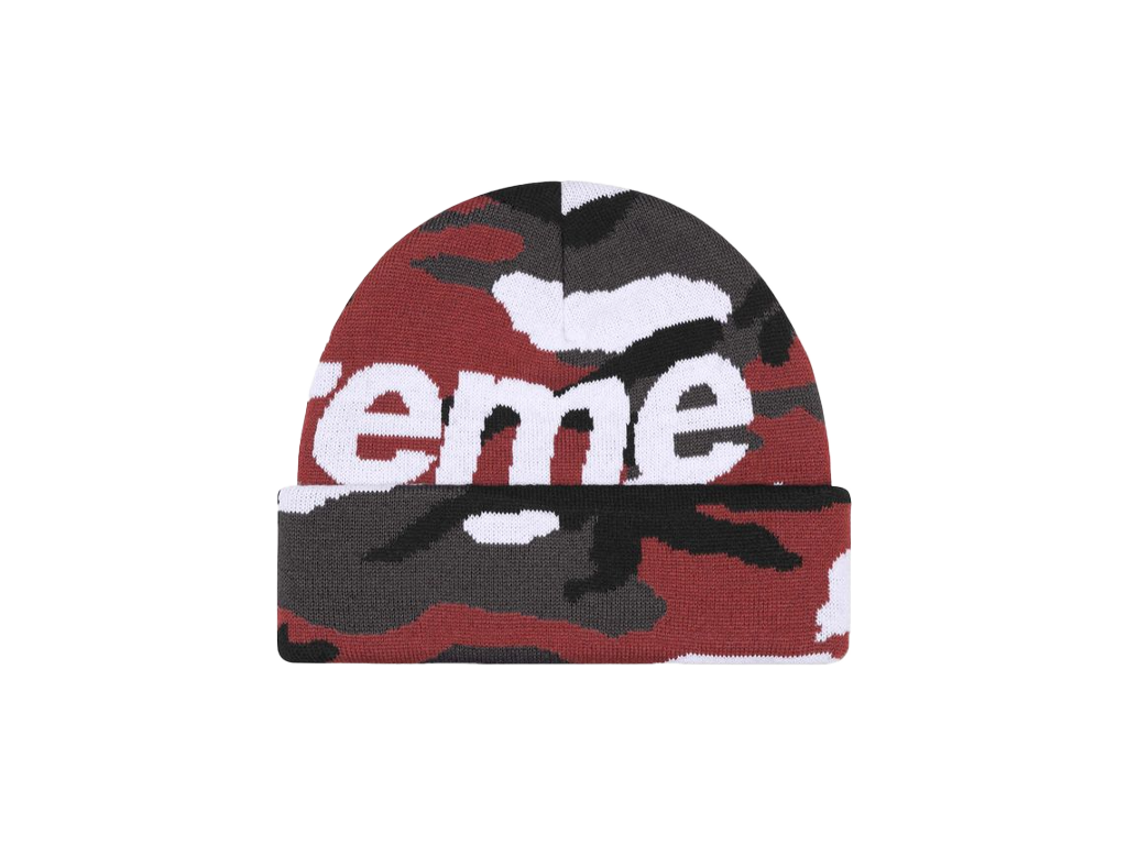 Supreme Camo Big Logo Beanie Red Camo-Supreme-pikastore.cz