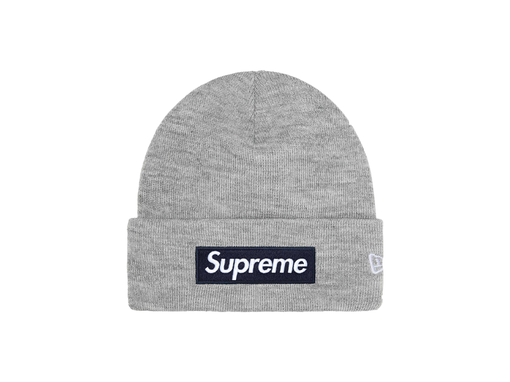 Supreme New Era Box Logo Beanie (FW25) Heather Grey-Supreme-pikastore.cz