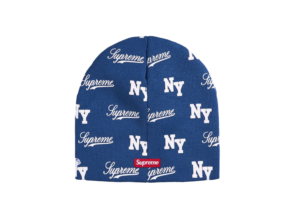 Supreme New Era Monogram Beanie Blue-Supreme-pikastore.cz