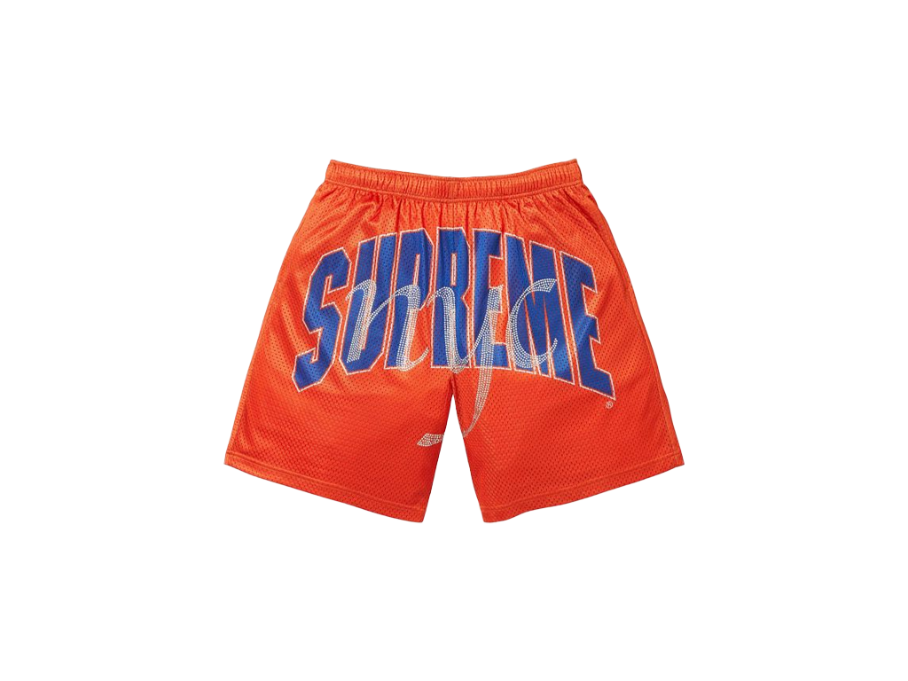 Supreme Rhinestone Mesh Short Orange