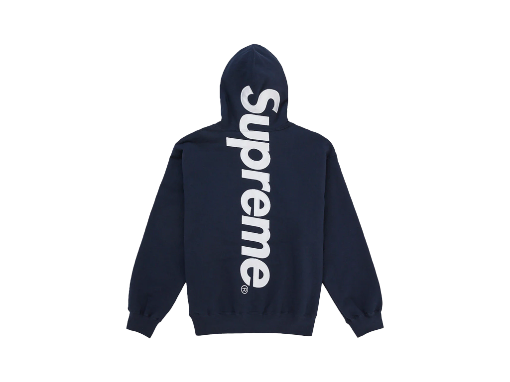 Supreme Satin Applique Hooded Sweatshirt (SS26) Washed Navy-Supreme-pikastore.cz