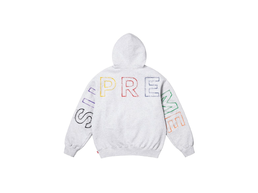 Supreme Frayed Hooded Sweatshirt Heather Grey-Supreme-pikastore.cz