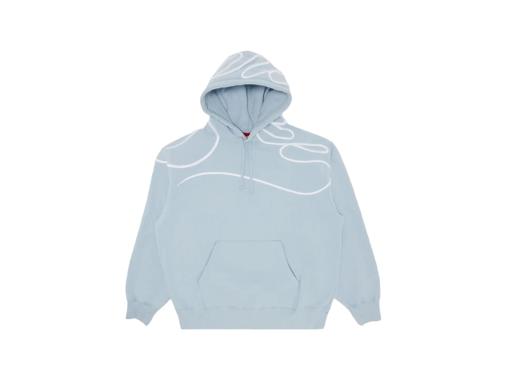 Supreme Shoulder Script Hooded Sweatshirt Dusty Blue-Supreme-pikastore.cz