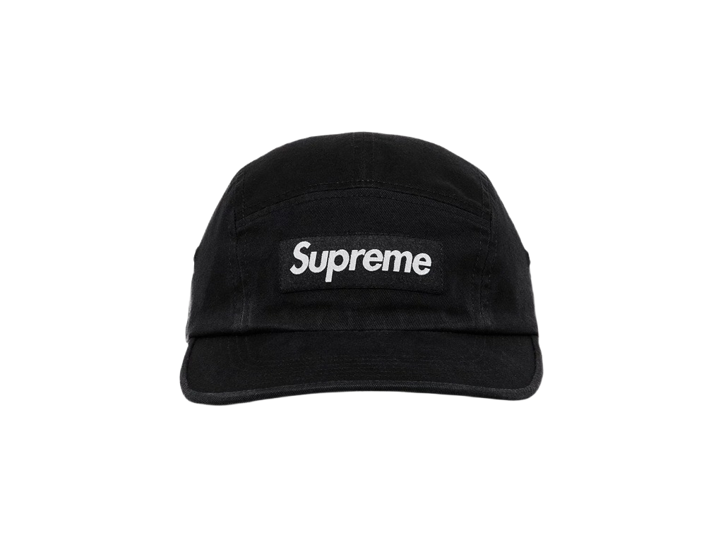 Supreme Washed Chino Twill Camp Cap (FW24) Black-Supreme-pikastore.cz