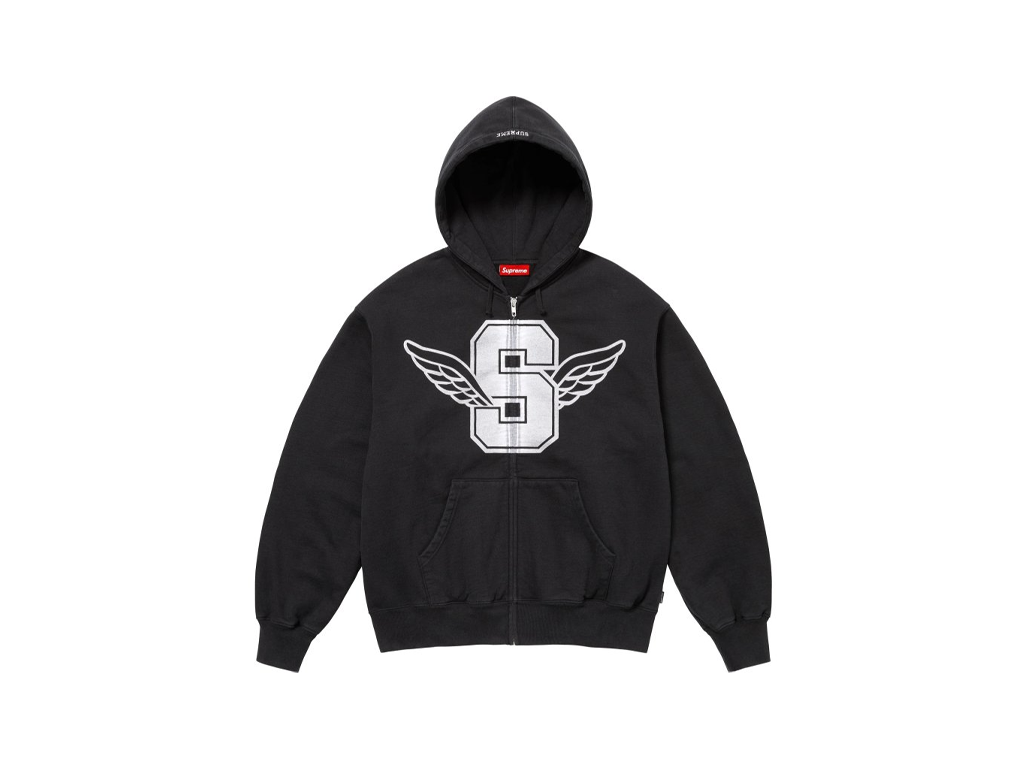 Supreme Wings Zip Up Hooded Sweatshirt Black-Supreme-pikastore.cz