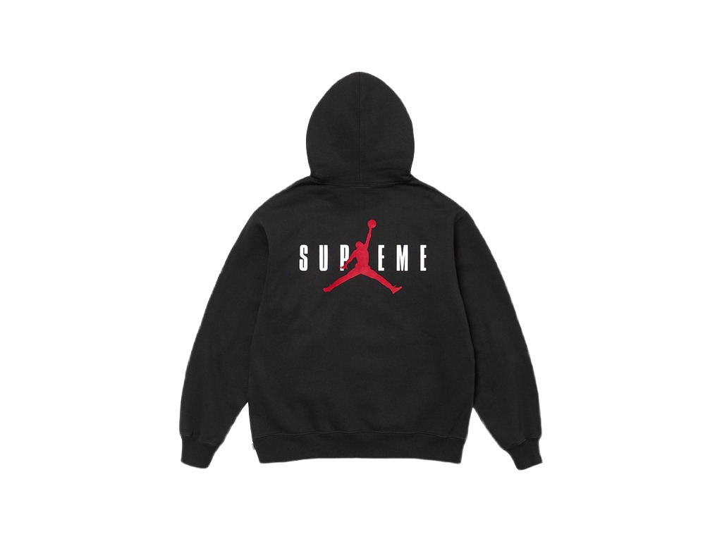 Supreme x Jordan Hooded Sweatshirt Black-Supreme-pikastore.cz