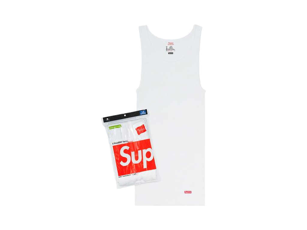 Supreme x Hanes Tank Tops (3 Pack) White-Supreme-pikastore.cz