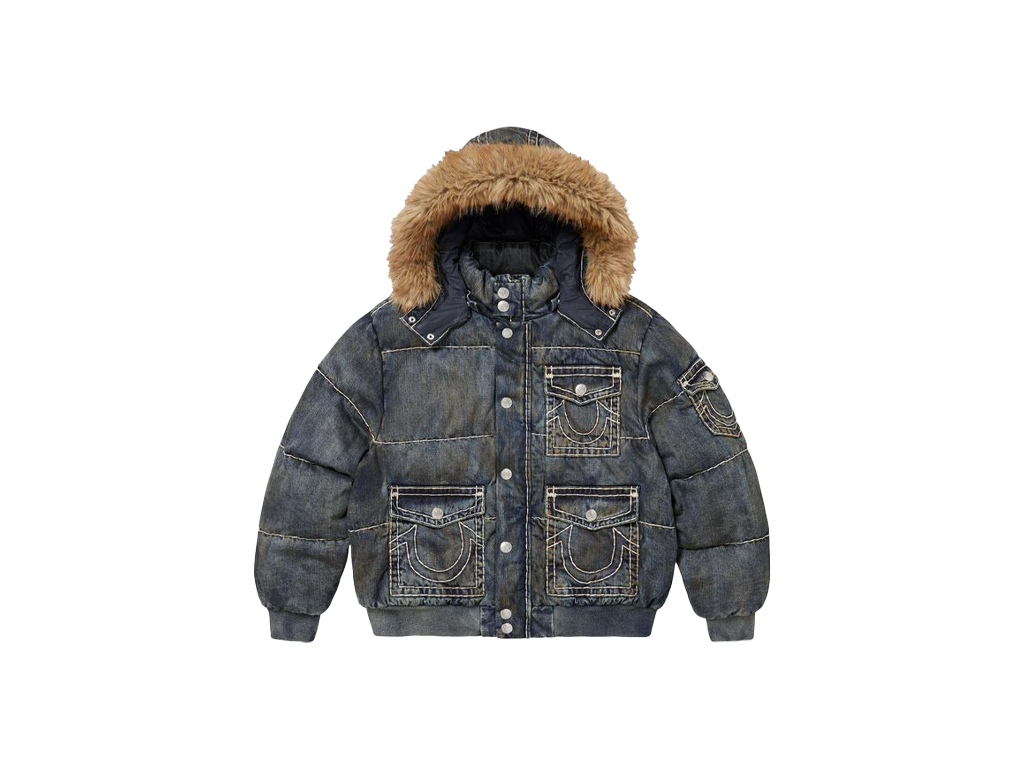 Supreme x True Religion Puffer Jacket Dirty Indigo-Supreme-pikastore.cz