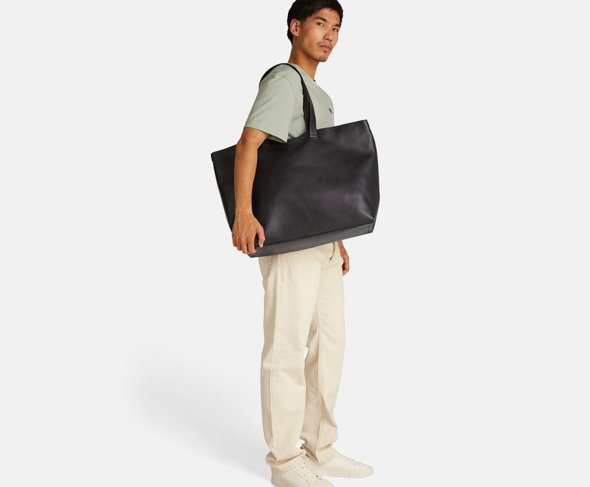 Calvin Klein Leather tote bag Black – чанта – снимка 5 от 5